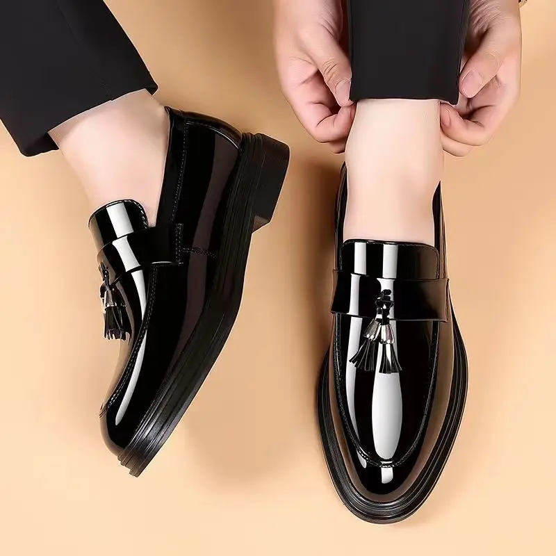 Men Formal Wear Pinterest - รองเท้าเพื่อสังคมสีดำสำหรับผู้ชายรองเท้าหนังมีสิทธิบัตรแนวธุรกิจแบบลำลองใหม่รองเท้าชุดเดรสด้านบนสดใส39ชุดการชำระบัญชี
