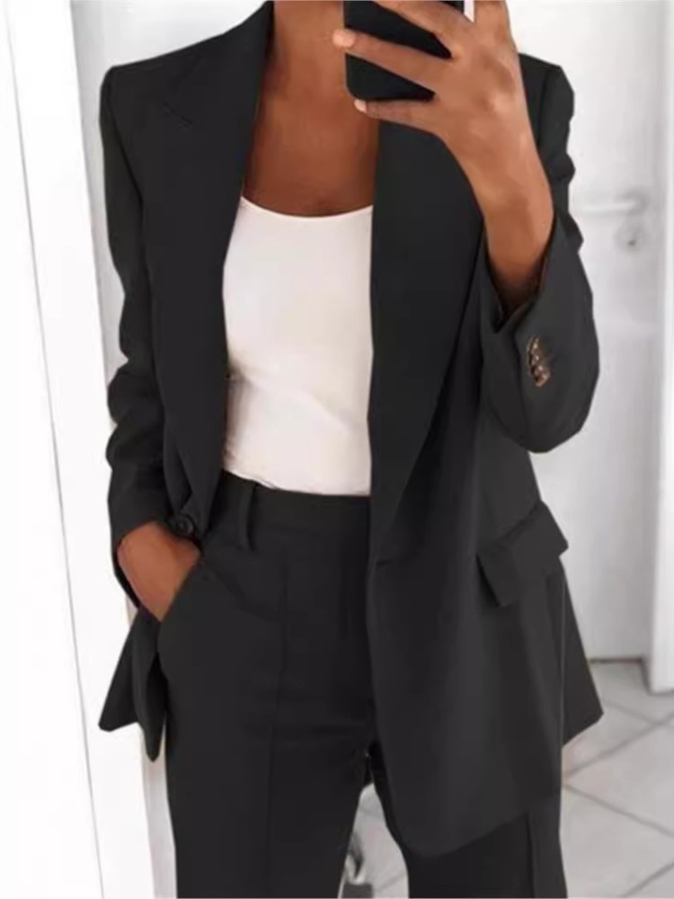 Wool Suit Jacket - ผู้หญิงฤดูใบไม้ร่วงใหม่แฟชั่นปุ่ม SLIM FIT เสื้อสเวตเตอร์ถักเสื้อกันหนาวเสื้อแจ็คเก็ต SLIM FIT
