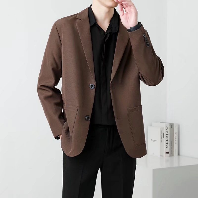 Men Formal Wear Brown - เสื้อเบลเซอร์เข้ารูปผู้ชาย, เสื้อเบลเซอร์เข้ารูปแฟชั่นฤดูใบไม้ผลิสีน้ำตาลสีดำแจ็คเก็ต jaket formal นักธุรกิจสูทสำนักงานแจ็คเก็ต S-3XL