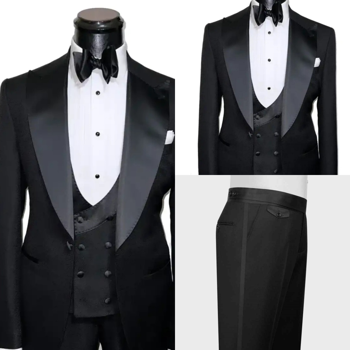 Men'S Formal Wear No Suit - ชุดทักซิโด้แต่งงานแบบเป็นทางการ ปกแหลม 3 ชิ้น เสื้อแจ็คเก็ต เสื้อกั๊ก