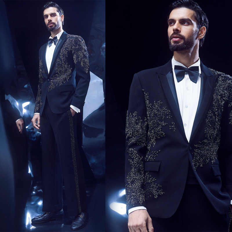 Men'S Formal Wear No Suit - แฟชั่นงานแต่งงานชุดสูทลูกปัดพรหมปาร์ตี้ชุด 2 ชิ้นเสื้อกางเกง Tailor-Made เจ้าบ่าวเพื่อนเจ้าบ่าวอย่างเป็นทางการโอกาสขนาดที่กําหนดเอง