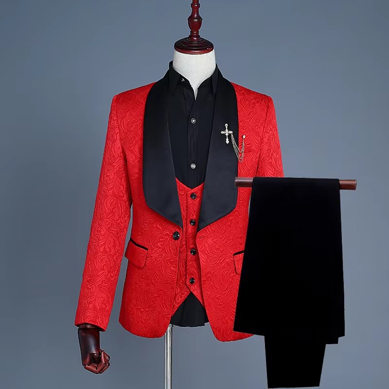 ชุดทักซิโด้ผู้ชายสีชมพูและขาวท - Men Formal Wear Pink บทวิจารณ์และราคา