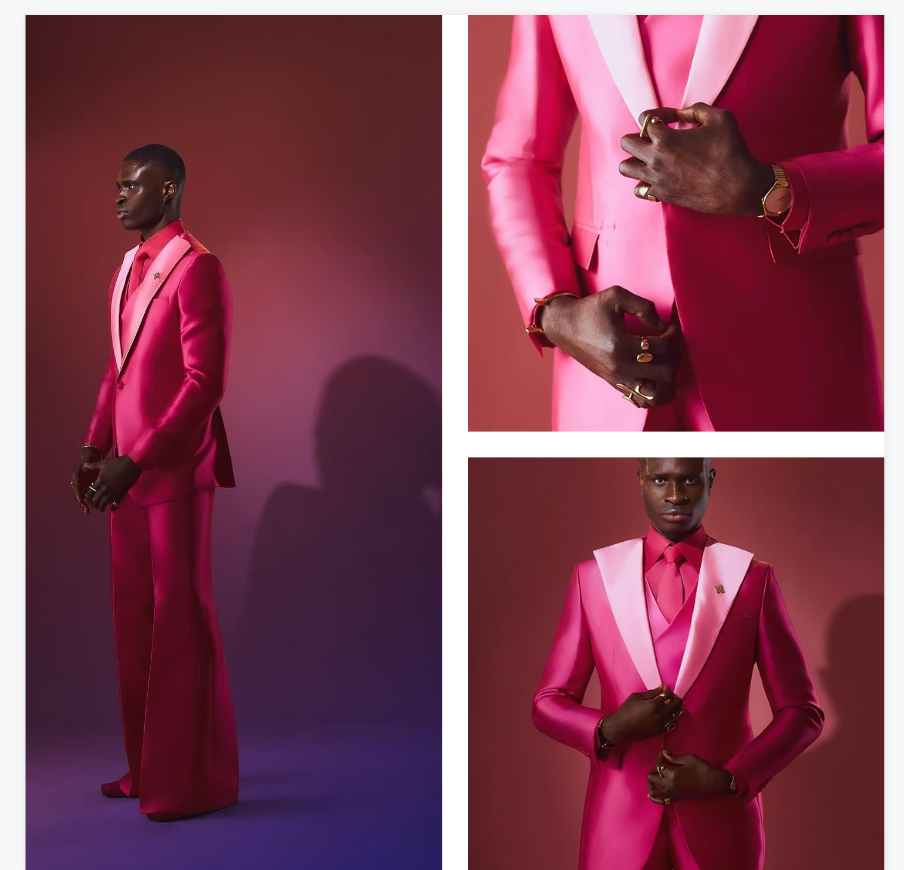 ชุดสูทผู้ชายสีชมพูแดง 2 ชิ้น เ - Men Formal Wear Pink บทวิจารณ์และราคา