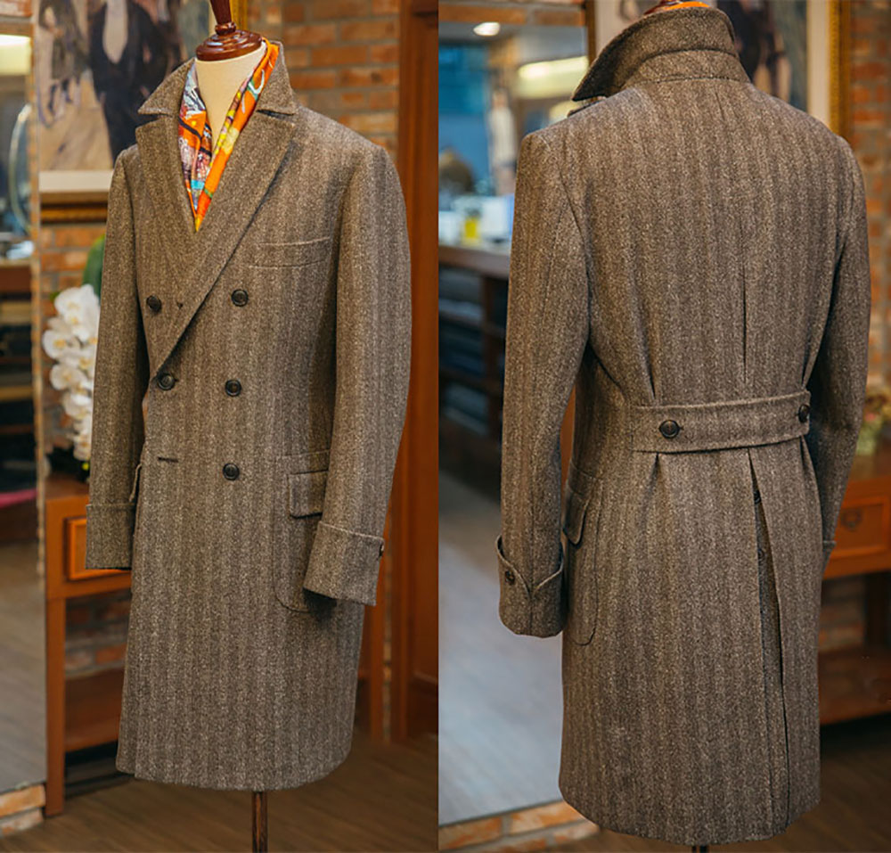 เสื้อโค้ทผ้าวูลผสมลายก้างปลาสไ - Men'S Vintage Formal Wear บทวิจารณ์และราคา