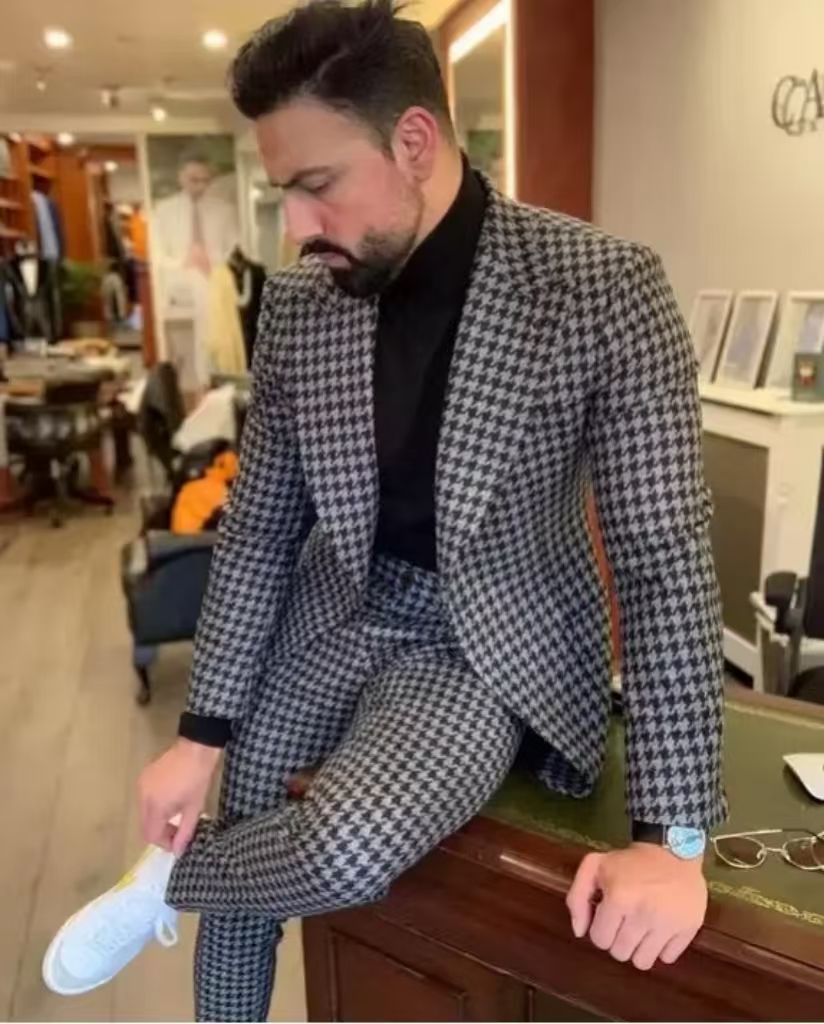 ชุดสูทผู้ชายลายฮาวด์ทูธสไตล์วิ - Men'S Vintage Formal Wear บทวิจารณ์และราคา