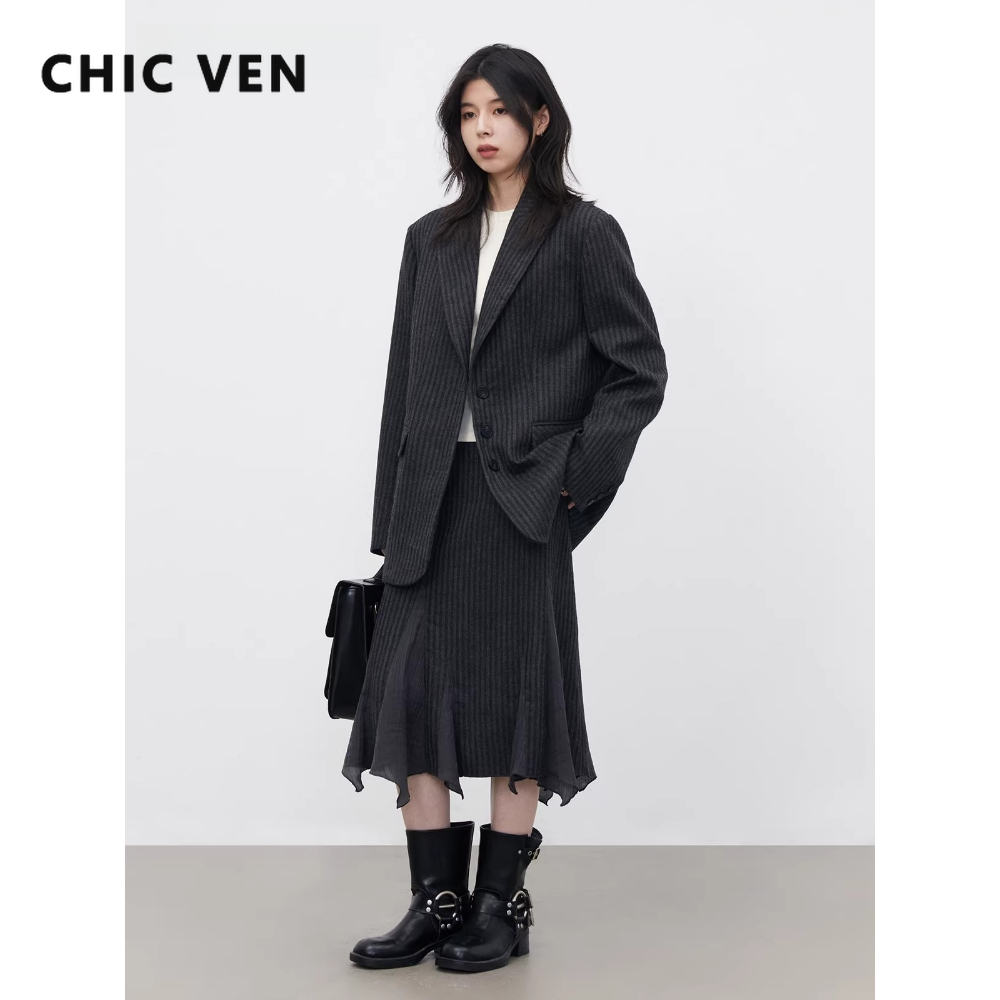 ชุดเซ็ตแฟชั่นผู้หญิง CHIC VEN  - Wool Suit Jacket บทวิจารณ์และราคา