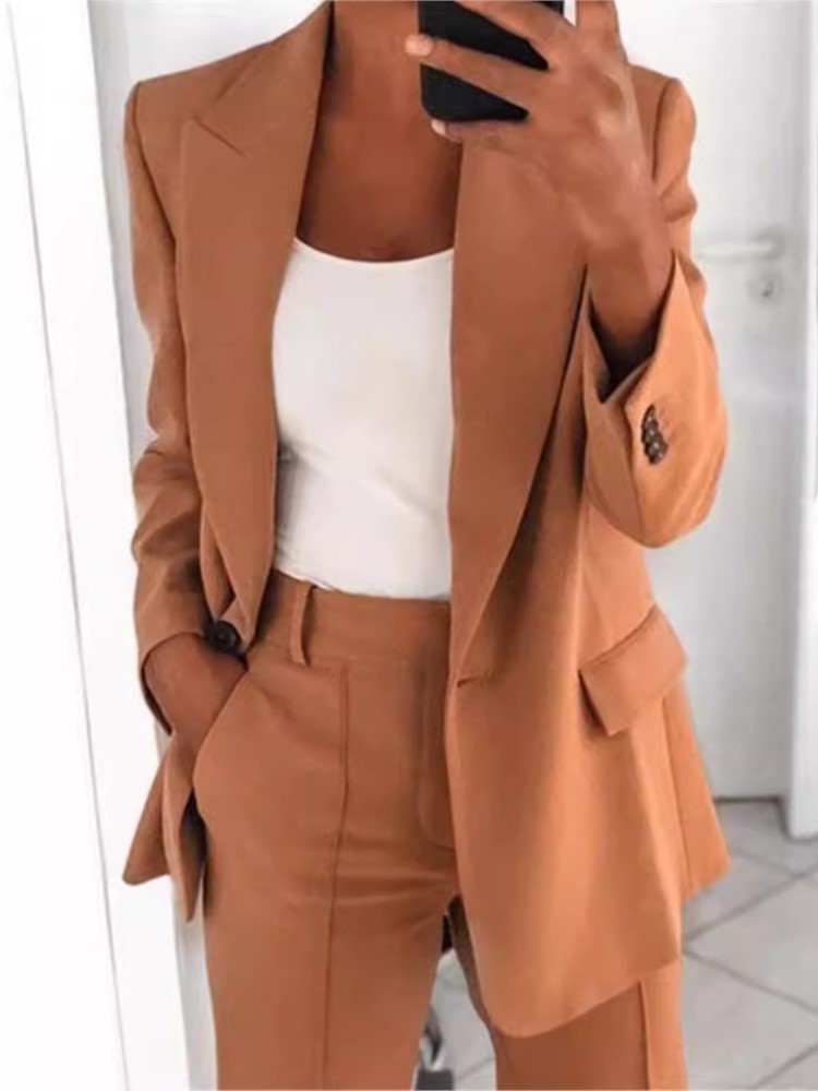 ผู้หญิงฤดูใบไม้ร่วงใหม่แฟชั่นป - Wool Suit Jacket บทวิจารณ์และราคา