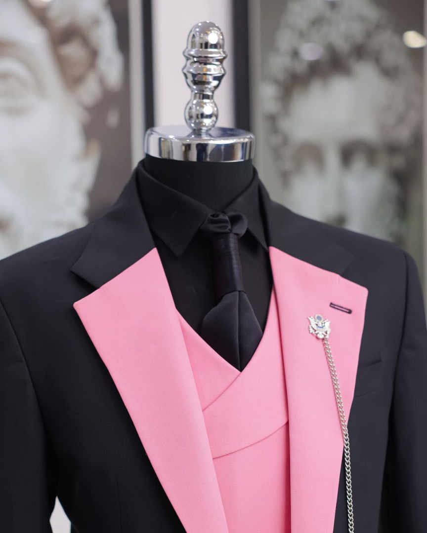 ชุดทักซิโด้สีดำสุดหรูสำหรับผู้ - Men Formal Wear Pink บทวิจารณ์และราคา