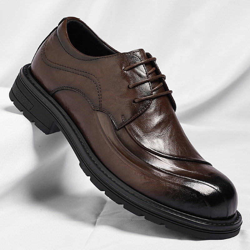 รองเท้าหนังแท้สีน้ำตาลขัดเงา แ - Men Formal Wear Brown บทวิจารณ์และราคา