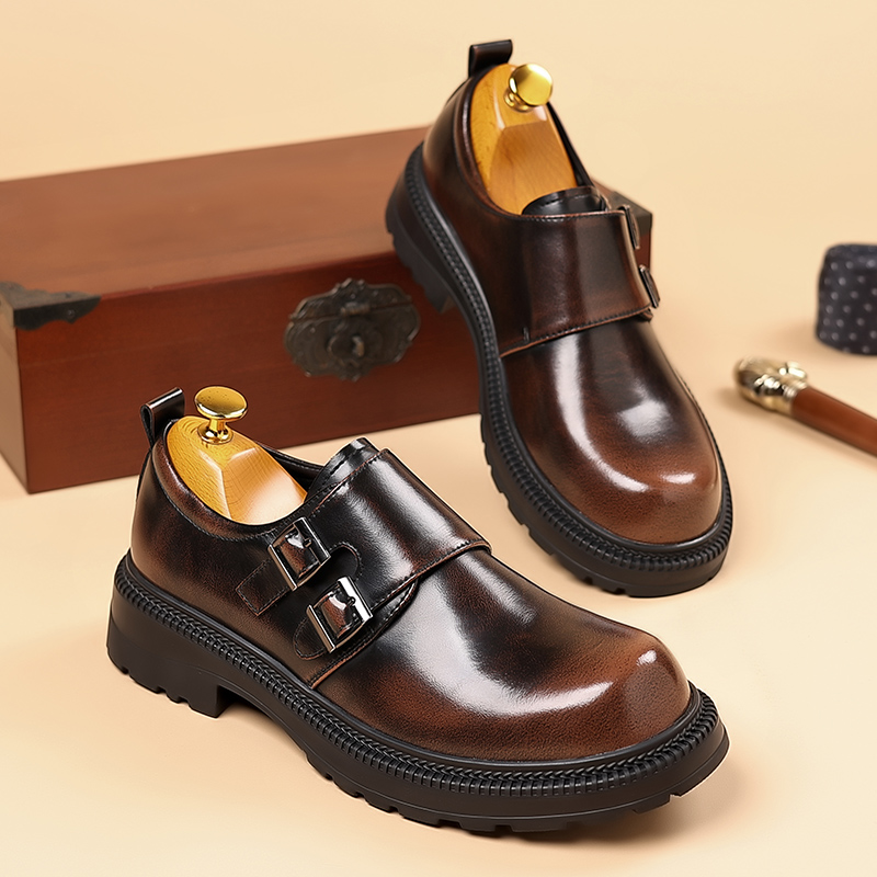 Retro สีน้ําตาลรองเท้าหนังผู้ช - Men Formal Wear Brown บทวิจารณ์และราคา