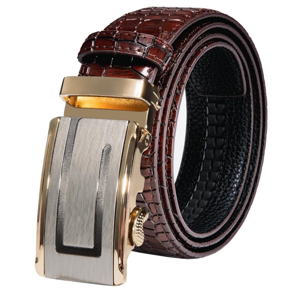 ยี่ห้อใหม่ Mens เข็มขัดสีดำสีน - Men Formal Wear Brown บทวิจารณ์และราคา
