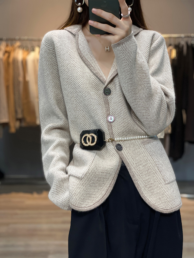 ฤดูใบไม้ร่วงผู้หญิงฤดูหนาวแคชเ - Wool Suit Jacket บทวิจารณ์และราคา