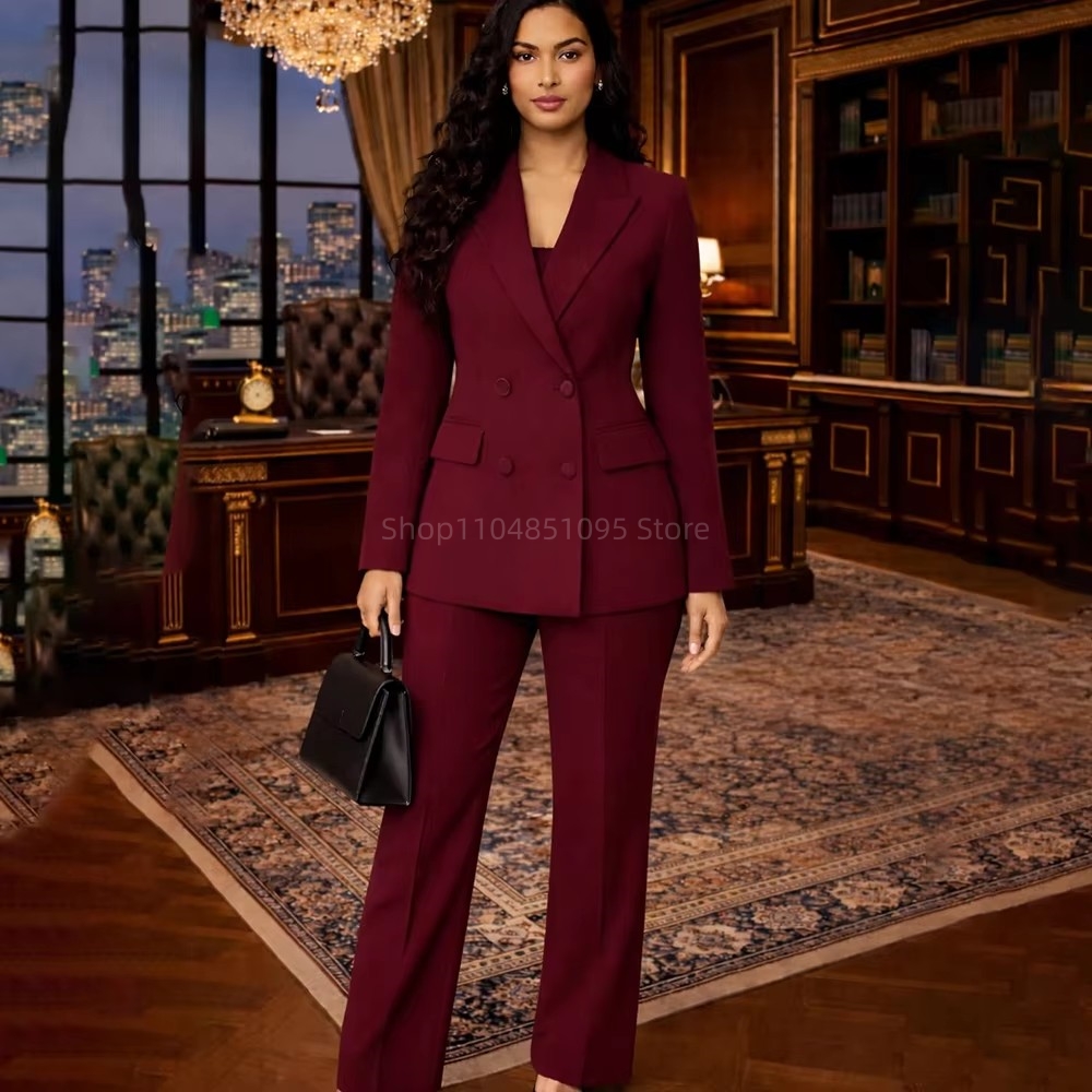 แฟชั่นชิคเบอร์กันดีชุดสูทสำหรั - Wool Suit Jacket บทวิจารณ์และราคา